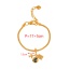Fashion Golden 4 Copper Inlaid Zirconium Globe Plane Pendant Bracelet