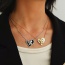 Fashion Black+silver Titanium Steel Love Shell Bow Pendant Necklace