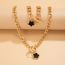 Fashion 2# Pearl Beaded Flower Necklace Bracelet Set