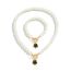 Fashion 4# Pearl Beaded Flower Necklace Bracelet Set