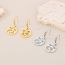 Fashion Gold Necklace + Earrings Stainless Steel Hollow Anklet Necklace And Earrings Set