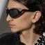 Fashion Silver Frame Gray Piece Notched Irregular Sunglasses