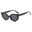 Fashion Bright Black And Gray Film Irregular Cat Eye Sunglasses