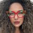 Fashion Bright Black And Yellow Film Cat Eye Color Block Large Frame Glasses Frames