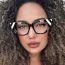 Fashion Bright Black And Yellow Film Cat Eye Color Block Large Frame Glasses Frames