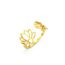 Fashion Golden Double Lotus Stainless Steel Lotus Open Ring