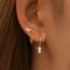 Fashion Set Of 3-gold #11 Silver And Diamond Geometric Earrings Set