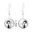 Fashion Silver Alloy Printed Round Earrings