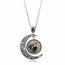 Fashion 9# Alloy Printed Round Moon Necklace