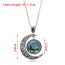 Fashion 7# Alloy Printed Round Moon Necklace