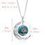 Fashion 8# Alloy Printed Round Moon Necklace