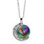 Fashion 2# Alloy Printed Round Moon Necklace