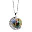 Fashion 3# Alloy Printed Round Moon Necklace