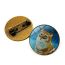 Fashion Ancient Bronze 5 Alloy Printed Round Brooch