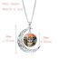 Fashion 11# Alloy Printed Round Moon Necklace