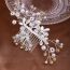 Fashion Silver Metal Diamond And Pearl Hair Comb