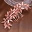 Fashion Rose Gold Geometric Diamond Leaf Hair Comb