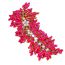 Fashion Red Copper Wire Wrapped Diamond Leaf Pearl Hairpin