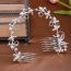 Fashion Silver Alloy Diamond-encrusted Flower And Leaf Hair Comb