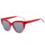 Fashion Red Framed Light Gray Film Ac Cat Eye Sunglasses
