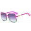Fashion Blue Frame Pink And Yellow Film Large Square Frame Sunglasses