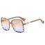 Fashion Blue Frame Pink And Yellow Film Large Square Frame Sunglasses