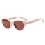 Fashion Leather Pink Frame Red Film Ac Cat Eye Sunglasses