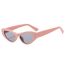 Fashion Pink Frame Gray Film Cat Eye Rice Stud Sunglasses
