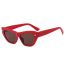 Fashion Red Frame Tea Slices Cat Eye Large Frame Sunglasses