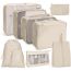 Fashion Nine-piece Makeup Digital Set-pink Polyester Large Capacity Storage Bag Set