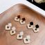Fashion Red (real Gold Plating Color Preservation) Copper Diamond Square Stud Earrings