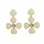 Fashion Four-petal Flower (real Gold Plating To Preserve Color) Copper Diamond Oil Drop Geometric Earrings