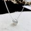 Fashion Smiling Face Diamond (thick Silver Plated High Color Retention) Titanium Steel Diamond Geometric Necklace