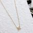 Fashion Caladium Cross Titanium Steel Cross White Mother-of-pearl Necklace