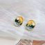 Fashion Enamel Oil Painting (real Gold Plating To Preserve Color) Copper Drop Glaze Oil Painting Earrings