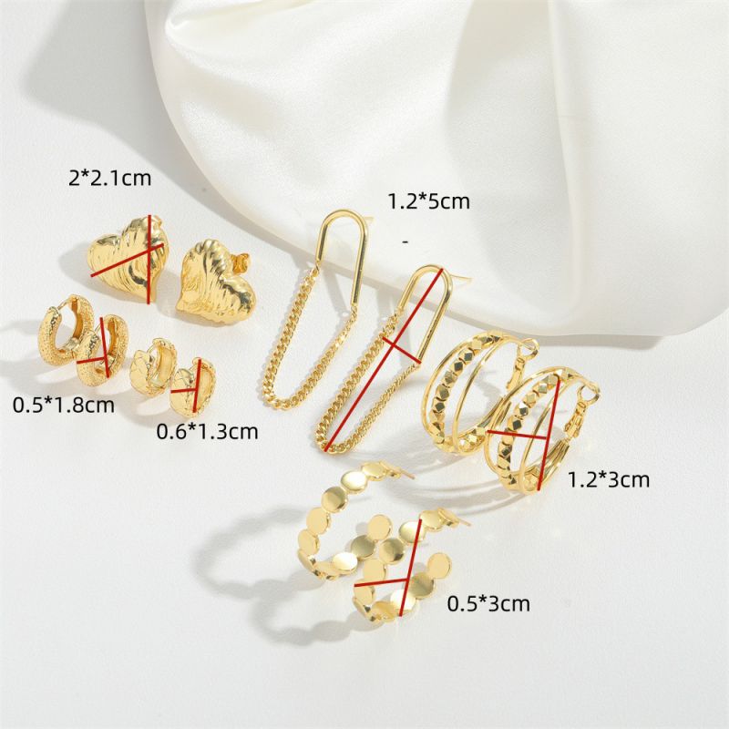 Fashion Chain Clause Gold-plated Copper Geometric Chain Earrings