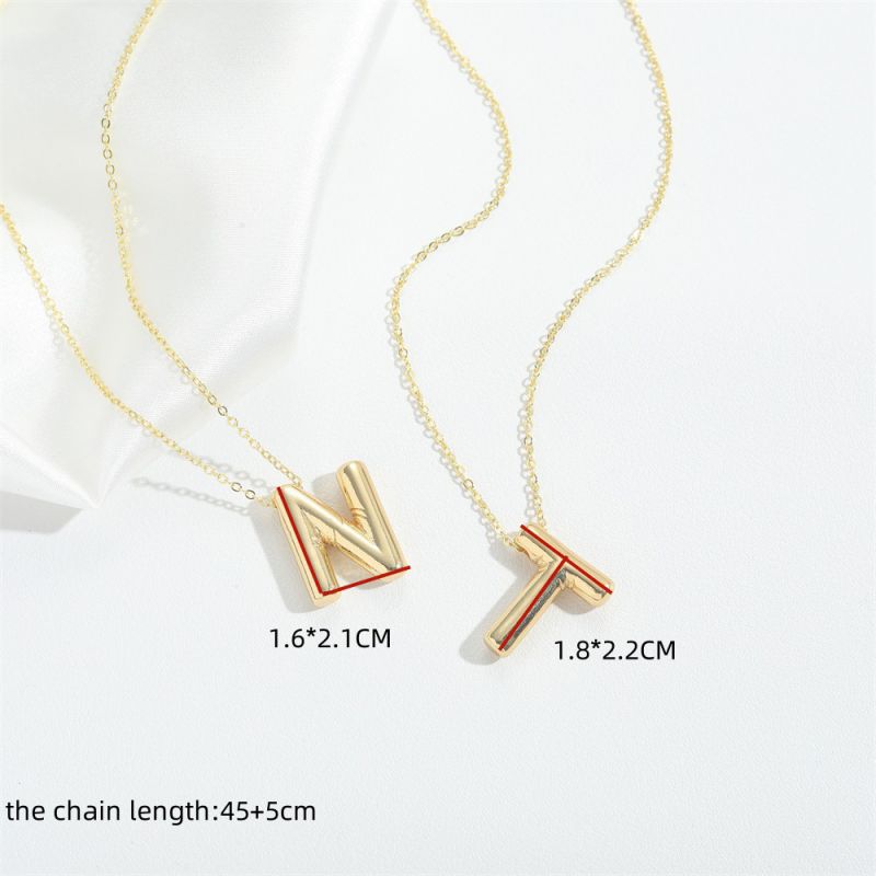 Fashion S Copper 26 Letters Necklace