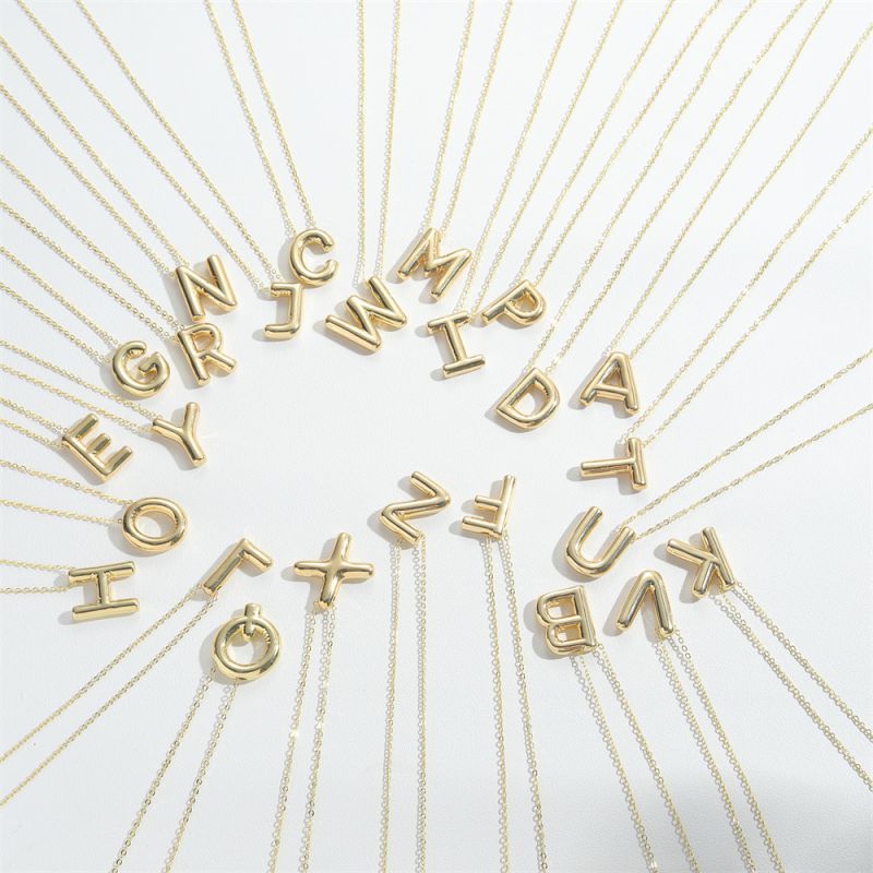 Fashion S Copper 26 Letters Necklace