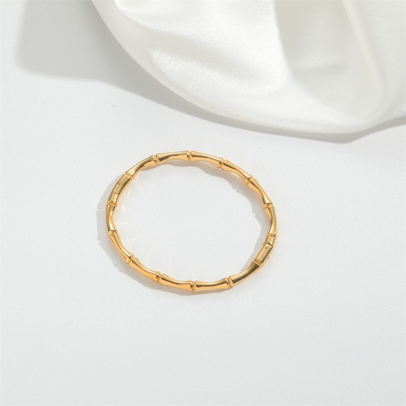 Fashion Bamboo Section (silver) Gold Plated Copper Geometric Ring