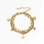 Fashion Gold Stainless Steel Diamond Five-pointed Star Double Layer Bracelet
