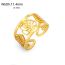 Fashion Steel Color Titanium Steel Hollow Rose Open Ring