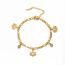 Fashion Gold Titanium Steel Diamond Flower Bracelet