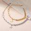 Fashion Gold Titanium Steel Five-pointed Star Double Layer Bracelet