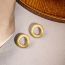 Fashion Gold Alloy Geometric Hollow Round Stud Earrings