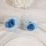Fashion Blue Mesh Three-dimensional Flower Earrings