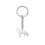 Fashion Golden Hollow Puppy Titanium Steel Hollow Animal Keychain