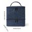 Fashion Dark Blue Double Layer Rhombus Large Capacity Manicure Storage Bag