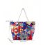 Fashion Colorful Flowers Polyester Printed Large Capacity Storage Bag