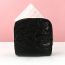 Fashion Black Leather Pu Quilted Love Square Storage Bag