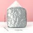 Fashion Silverskin Pu Quilted Love Square Storage Bag